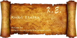 Knöbl Etelka névjegykártya